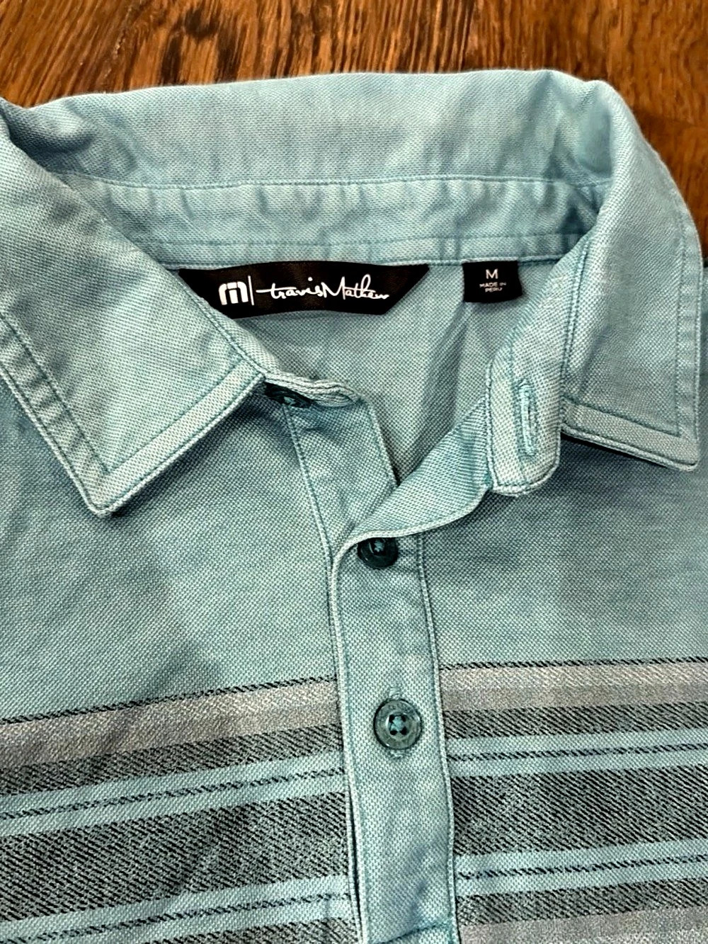Travis Mathew Striped Polo in Blue Size Medium
